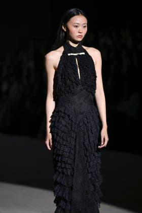 February 28, 2026, Madrid, Spain: A model walks the runway wearing a design by Menchen Tomas during Mercedes-Benz Fashion Week de Madrid in IFEMA. Madrid Spain  - ZUMAs197 20260228_aaa_s197_2927 Copyright: xAtilanoxGarciax