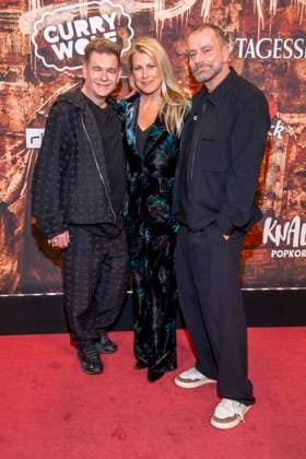 abb Peter Plate, Nadine Krueger and Ulf Leo Sommer as guests at the German premiere of Wir sind am Leben das Berlin Musical at the Theater des Westens on Saturday 21 03 2026 Berlin Germany
