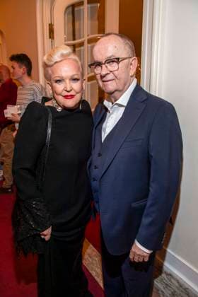 abb Angelika Milster and Andre Bauer couple as guests at the German premiere of Wir sind am Leben das Berlin Musical at the Theater des Westens on Saturday 21 03 2026 Berlin Germany