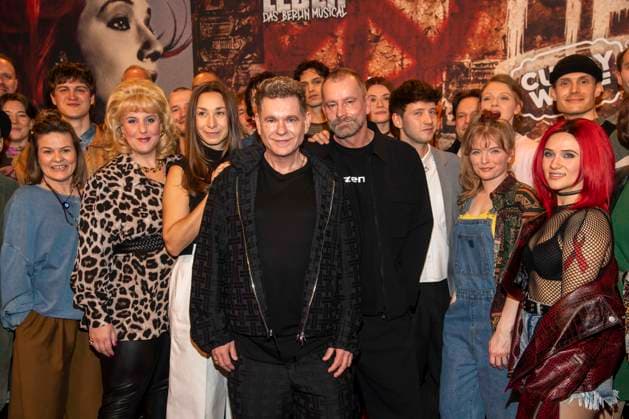 abb Peter Plate and Ulf Leo Sommer cast members Grupp as guests at the German premiere of Wir sind am Leben das Berlin Musical at Theater des Westens on Saturday 21 03 2026 Berlin Germany