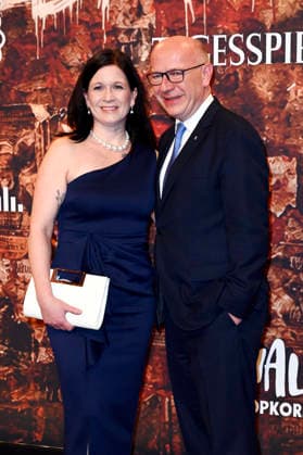 Katharina Günther Wünsch and Kai Wegner at the premiere of the musical Wir sind am Leben Das Berlin Musical at the Theater des Westens Berlin, 21 03 2026 Foto:xN.xKubelkax xFuturexImagex leben_6358