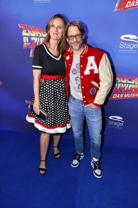 Monika Grosse and Patrick Bach at the Zurueck in die Zukunft musical premiere on 22 03 2026 at the Stage Operettenhaus in Hamburg Zurueck in die Zukunft musical premiere in Hamburg