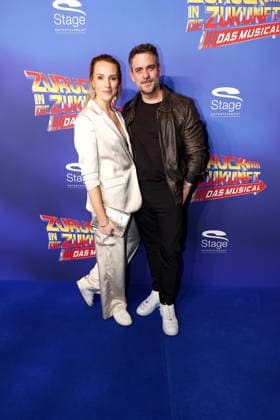 Anna Hofbauer and Marc Barthel at the Zurueck in die Zukunft musical premiere on 22 03 2026 at the Stage Operettenhaus in Hamburg Zurueck in die Zukunft musical premiere in Hamburg