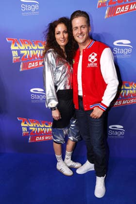 Alexander Klaws and his sister Melanie Klaws at the Zurueck in die Zukunft musical premiere on 22 03 2026 at the Stage Operettenhaus in Hamburg Zurueck in die Zukunft musical premiere in Hamburg