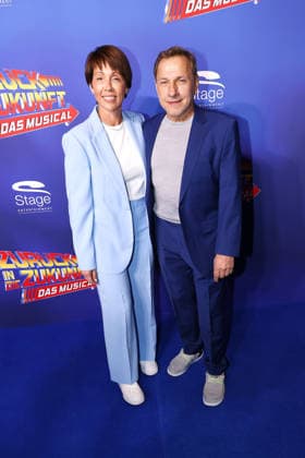 Christl and Richy Mueller at the Zurueck in die Zukunft musical premiere on 22 03 2026 at the Stage Operettenhaus in Hamburg Zurueck in die Zukunft musical premiere in Hamburg