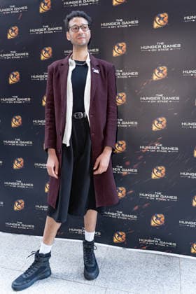 London, red carpet arrivals for the world premiere of The Hunger Games: On Stage at the Troubadour Canary Wharf Theatre. Pictured: Tia Kofi  Copyright: xcristinaxmasseix xipa-agency.netx xx IPA_Agency_IPA73315724
