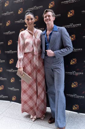 London, red carpet arrivals for the world premiere of The Hunger Games: On Stage at the Troubadour Canary Wharf Theatre. Pictured: Rachel Duffy, Stephen Libby  Copyright: xcristinaxmasseix xipa-agency.netx xx IPA_Agency_IPA73315856