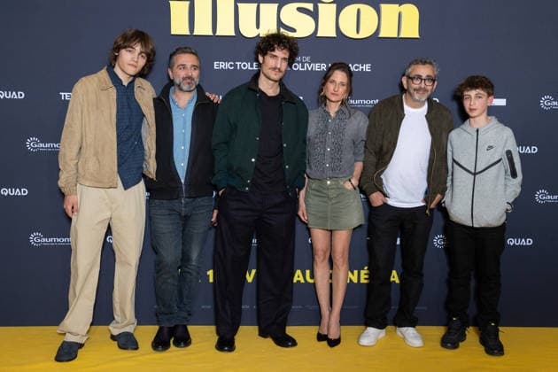 Juste Une Illusion Paris Film Premiere Alexis Rosenstiehl, Olivier Nakache, Louis Garrel, Camille Cottin, Eric Toledano, Simon Boublil attends Juste Une Illusion Paris Film Premiere at Le Grand REX on March 22, 2026 in Paris, France. Photo by Nasser Berzane ABACAPRESS.COM Paris France  Copyright: xBerzanexNasser ABACAx