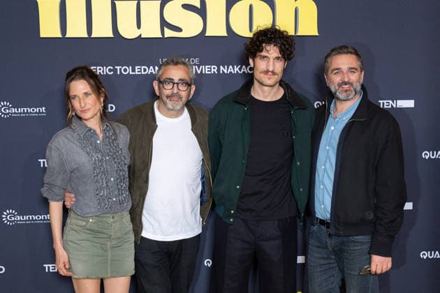 Juste Une Illusion Paris Film Premiere Camille Cottin, Eric Toledano, Louis Garrel, Olivier Nakache attends Juste Une Illusion Paris Film Premiere at Le Grand REX on March 22, 2026 in Paris, France. Photo by Nasser Berzane ABACAPRESS.COM Paris France  Copyright: xBerzanexNasser ABACAx