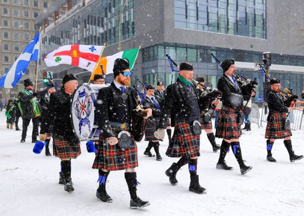 March 22, 2026, Montreal, Quebec, Canada: The 201st edition of CanadaÃ¢â‚¬â ¢s oldest St. PatrickÃ¢â‚¬â ¢s Day Parade took place on Sunday in snowy downtown Montreal, marked by a lively atmosphere. Montreal Canada - ZUMAs278 20260322_zip_s278_003 Copyright: xSerkanxSenturkx