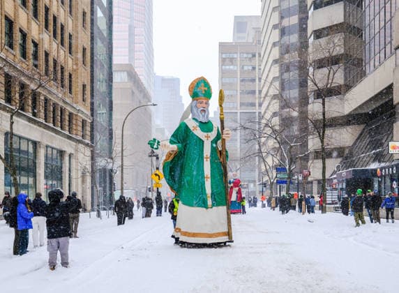 March 22, 2026, Montreal, Quebec, Canada: The 201st edition of CanadaÃ¢â‚¬â ¢s oldest St. PatrickÃ¢â‚¬â ¢s Day Parade took place on Sunday in snowy downtown Montreal, marked by a lively atmosphere. Montreal Canada - ZUMAs278 20260322_zip_s278_016 Copyright: xSerkanxSenturkx