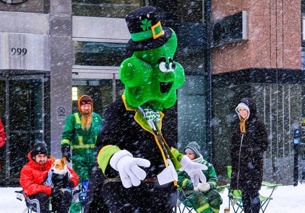 March 22, 2026, Montreal, Quebec, Canada: The 201st edition of CanadaÃ¢â‚¬â ¢s oldest St. PatrickÃ¢â‚¬â ¢s Day Parade took place on Sunday in snowy downtown Montreal, marked by a lively atmosphere. Montreal Canada - ZUMAs278 20260322_zip_s278_036 Copyright: xSerkanxSenturkx
