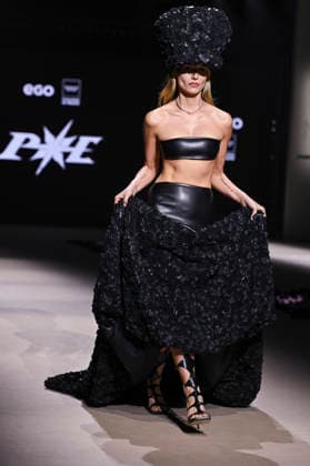 Mercedes-Benz Fashion Week Madrid in Spain - 22 Mar 2026 A model walks the runway wearing a design by Pat Equilux during Mercedes-Benz Fashion Week de Madrid in IFEMA. Madrid Spain Copyright: xAtilanoxGarciax xSOPAxImagesx photos10299