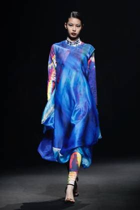 BEIJING, CHINA - MARCH 23: A model walks the runway at the Lock Fly Duck collection by designer Suofeiyan Kali on day 4 of China Fashion Week 2026 (Spring) at 798Â·751 PARK on March 23, 2026 in Beijing, China.  Copyright: xChinaxNewsxServicex 111630189866