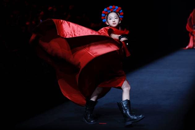 BEIJING, CHINA - MARCH 23: A model walks the runway at the Burning Star Power collection by designer Kang Ying on day 4 of China Fashion Week 2026 (Spring) at 798Â·751 PARK on March 23, 2026 in Beijing, China.  Copyright: xChinaxNewsxServicex 111630208391