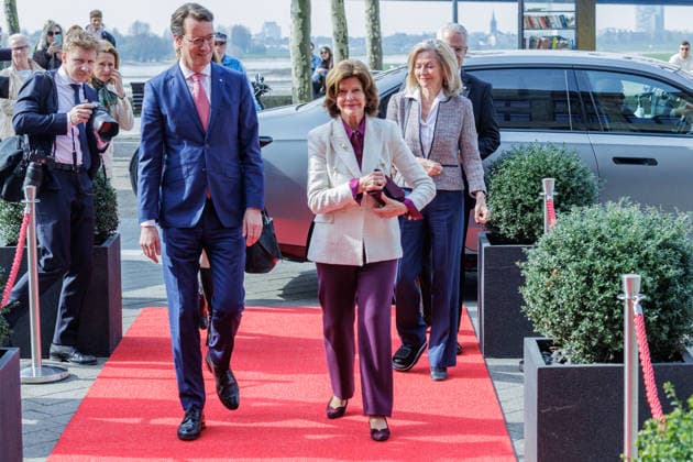 23 03 2026 Düsseldorf NRW Minister President Hendrik Wüst receives Her Majesty Queen Silvia of Sweden at the State Chancellery Düsseldorf State Chancellery North Rhine-Westphalia Germany