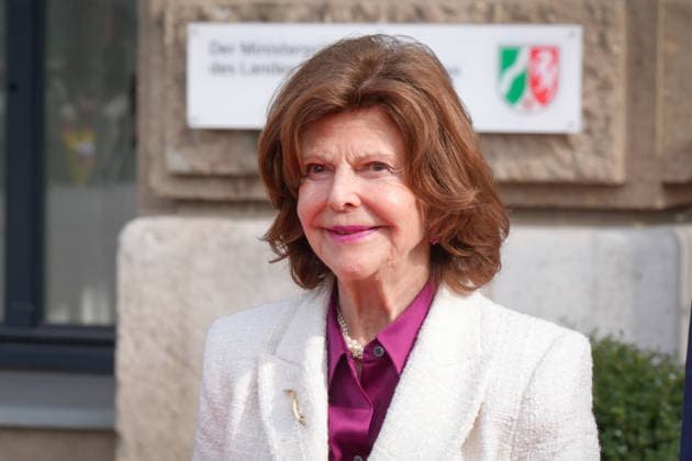NRW State Premier Wuest welcomes Queen Silvia of Sweden Queen Silvia of Sweden in portrait during her visit to the NRW State Chancellery in Duesseldorf, 23 03 2026 Duesseldorf NRW Germany