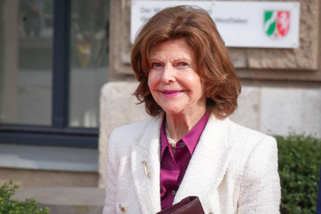 NRW State Premier Wuest welcomes Queen Silvia of Sweden Queen Silvia of Sweden in portrait during her visit to the NRW State Chancellery in Duesseldorf, 23 03 2026 Duesseldorf NRW Germany