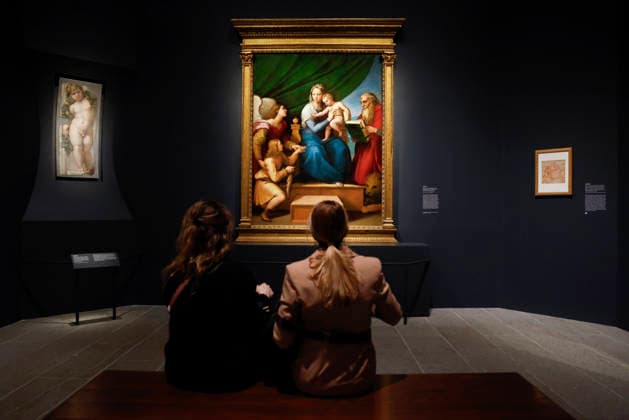 Guests attend the press preview for Raphael: Sublime Poetry at The Metropolitan Museum of Art on Monday, March 23, 2026 in New York City. Raphael: Sublime Poetry is the first comprehensive exhibition on Raphael in the United States bringing together more than 170 of the artist s greatest masterpieces and rarely seen treasures. The exhibition will open to the public on March 29 and will remain on view through June 28, 2026.  NYP20260323152 JOHNxANGELILLO
