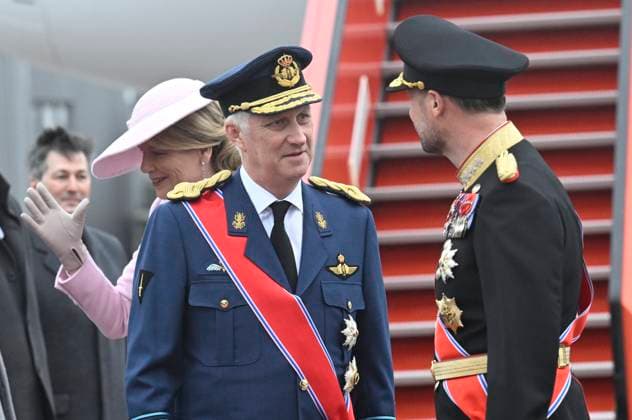 State Visit of King Philippe and Queen Mathilde to Norway (Day 1) OSLO, NORWAY - MARCH 24 : State Visit of King Philippe and Queen Mathilde to Norway welcome by HRH Crown Prince Haakon of Norway at Oslo airport on March 24, 2026 in Oslo, Norway, 24 03 2026 Oslo Norway  Copyright: xDidierxLebrunx