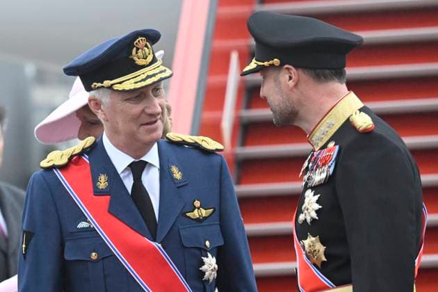 State Visit of King Philippe and Queen Mathilde to Norway (Day 1) OSLO, NORWAY - MARCH 24 : State Visit of King Philippe and Queen Mathilde to Norway welcome by HRH Crown Prince Haakon of Norway at Oslo airport on March 24, 2026 in Oslo, Norway, 24 03 2026 Oslo Norway  Copyright: xDidierxLebrunx