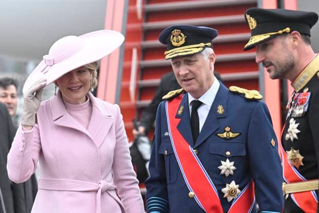 State Visit of King Philippe and Queen Mathilde to Norway (Day 1) OSLO, NORWAY - MARCH 24 : State Visit of King Philippe and Queen Mathilde to Norway welcome by HRH Crown Prince Haakon of Norway at Oslo airport on March 24, 2026 in Oslo, Norway, 24 03 2026 Oslo Norway  Copyright: xDidierxLebrunx