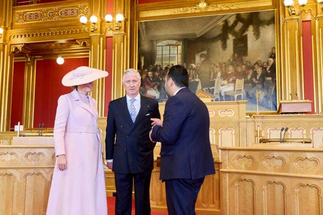 Belgian Royal Couple Visits Norway Official visit of the king Philippe and the queen Mathilde in Norway, Visit of the Norvegian parliament , on March 24, 2026. Photo by Olivier Polet ABACAPRESS.COM Oslo Norway  Copyright: xPoletxOlivier ABACAx