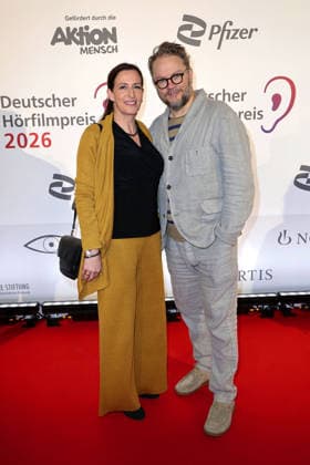 Ulrike Frank and Marc Schubring at the presentation of the German Audio Film Award on 24 03 2026 at the Colosseum Filmtheater in Berlin Presentation of the 24 German Audio Film Award in Berlin