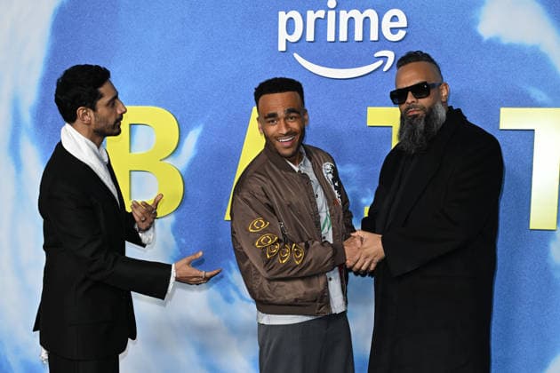 Riz Ahmed, Munya Chawawa and Guz Khan attends Bait London premiere at Shoreditch Electric in London, England. UK. Tuesday 24th March 2026 Copyright: xJamesxWarrenx ae6sb849
