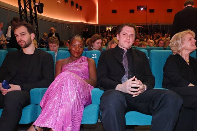 24 03 2026, Kathy Etoa and Enno Trebs at the award ceremony of the 24 German Hearing Film Award 2026, Filmtheater Colosseum, Berlin,