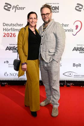 Ulrike Frank with husband Marc Schubring at the presentation of the 24 German Hearing Film Award 2026 at the Colosseum Filmtheater Berlin, 24 03 2026 Foto:xN.xKubelkax xFuturexImagex hoerfilmpreis_6347