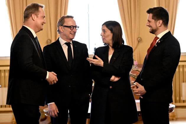 State Visit of King Philippe and Queen Mathilde to Norway (Day 2) OSLO, NORWAY - MARCH 25 : State Visit of King Philippe and Queen Mathilde to Norway (Day 2) : - Minister President Elisabeth Degryse (Les Engages) & Minister President Oliver Paasch & Minister President Adrien Dolimont (MR) & Minister President Boris Dillies (MR) pictured during thr Harnessing the North Sea: Belgian Norwegian Offshore Wind Cooperation round tables (Opera) on March 25, 2026 in Oslo, Norway, 25 03 2026 Oslo Norway  Copyright: xDidierxLebrunx
