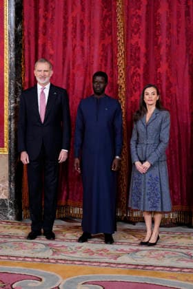 25-03-2026 Madrid Queen Letizia and King Felipe during a meeting with the president of Senegal, Basirou Diomaye Diakhar Faye, at the royal palace in Madrid. No Spain  Copyright: xPPEx