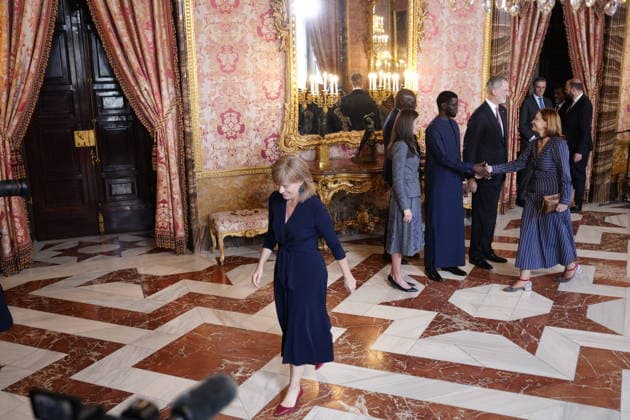 25-03-2026 Madrid Queen Letizia and King Felipe during a meeting with the president of Senegal, Basirou Diomaye Diakhar Faye, at the royal palace in Madrid. No Spain Â  Copyright: xPPEx