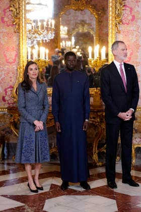 25-03-2026 Madrid Queen Letizia and King Felipe during a meeting with the president of Senegal, Basirou Diomaye Diakhar Faye, at the royal palace in Madrid. No Spain  Copyright: xPPEx