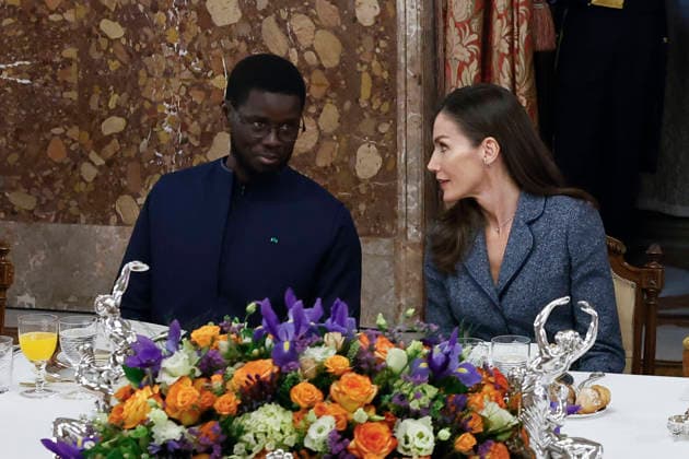 Entertainment Bilder des Tages Spanish Queen Letizia and the President of Senegal Bassirou Diomaye Diakhar Fayespeak during an official luncheon held at the Royal Palace on the occasion of Faye s first official visit to Spain, in Madrid, 25 March 2026. Official luncheon at the Royal Palace in honour of the President of Senegal !ACHTUNG: NUR REDAKTIONELLE NUTZUNG!  Copyright: xJ.J.xGuillénx GRAF8989 20260325-55019809814_1