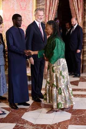 Spanish King Felipe VI and Queen Letizia during a lunch ceremony for Senegal President on occasion his official visit to Spain in Madrid on Wednesday , 25 March 2026. Cordon Press 