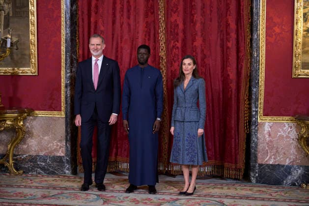 March 25, 2026, Madrid, Madrid, Spain: King Felipe VI of Spain, Queen Letizia of Spain, President of the of Senegal, Bassirou Diomaye Diakhar Faye attends a lunch with President of the of Senegal at Royal Palace on March 25, 2026 in Madrid, Spain Madrid Spain  - ZUMAg15_ 20260325_zaf_g15_015 Copyright: xJackxAbuinx