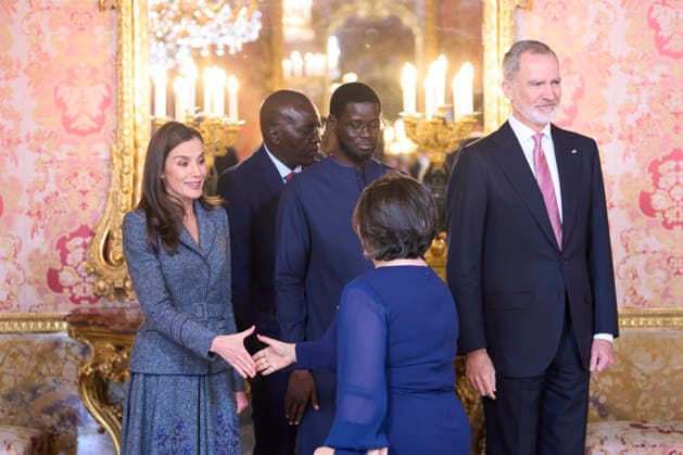 March 25, 2026, Madrid, Madrid, Spain: King Felipe VI of Spain, Queen Letizia of Spain, President of the of Senegal, Bassirou Diomaye Diakhar Faye attends a lunch with President of the of Senegal at Royal Palace on March 25, 2026 in Madrid, Spain Madrid Spain  - ZUMAg15_ 20260325_zaf_g15_055 Copyright: xJackxAbuinx