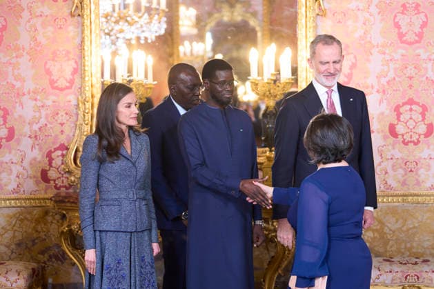March 25, 2026, Madrid, Madrid, Spain: King Felipe VI of Spain, Queen Letizia of Spain, President of the of Senegal, Bassirou Diomaye Diakhar Faye attends a lunch with President of the of Senegal at Royal Palace on March 25, 2026 in Madrid, Spain Madrid Spain  - ZUMAg15_ 20260325_zaf_g15_054 Copyright: xJackxAbuinx