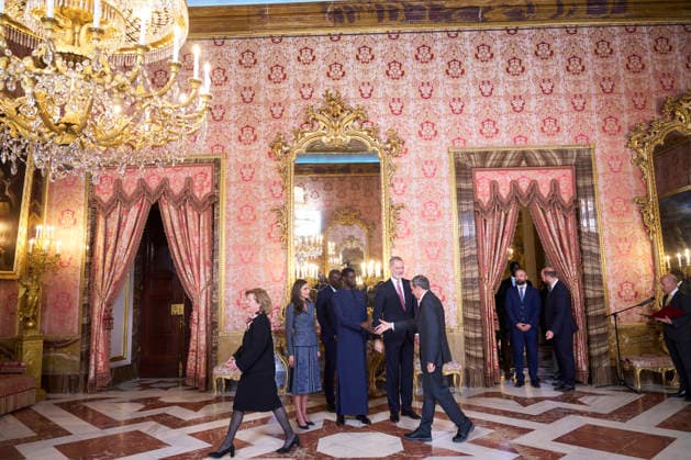 March 25, 2026, Madrid, Madrid, Spain: King Felipe VI of Spain, Queen Letizia of Spain, President of the of Senegal, Bassirou Diomaye Diakhar Faye attends a lunch with President of the of Senegal at Royal Palace on March 25, 2026 in Madrid, Spain Madrid Spain  - ZUMAg15_ 20260325_zaf_g15_060 Copyright: xJackxAbuinx