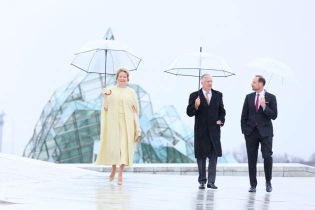 Belgian Royal Couple Visits Norway - Day 2 Queen Mathilde and King Philippe of Belgium visited the opera of Oslo in Olso, Norway on March 25, 2026, during the second day of the official visit in Norway. Photo by Olivier Polet ABACAPRESS.COM Oslo Norway  Copyright: xPoletxOlivier ABACAx