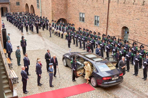 Belgian Royal Couple Visits Norway - Day 2 Queen Mathilde and King Philippe of Belgium visited the Akershus Fortress where they eated with king King Harald V and Queen Sonja and Prince Haakon in Olso, Norway on March 25, 2026, during the second day of the official visit in Norway. Photo by Olivier Polet ABACAPRESS.COM Oslo Norway  Copyright: xPoletxOlivier ABACAx