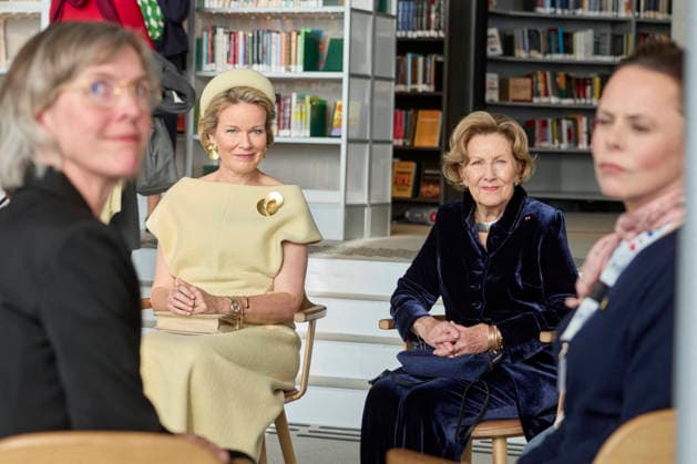 Belgian Royal Couple Visits Norway - Day 2 Queen Mathilde and King Philippe of Belgium visited An interactive seminar in the Oslo library, on enhancing children’s reading skills and Queen Sonja and Prince Haakon in Olso, Norway on March 25, 2026, during the second day of the official visit in Norway. Photo by Olivier Polet ABACAPRESS.COM Oslo Norway  Copyright: xPoletxOlivier ABACAx