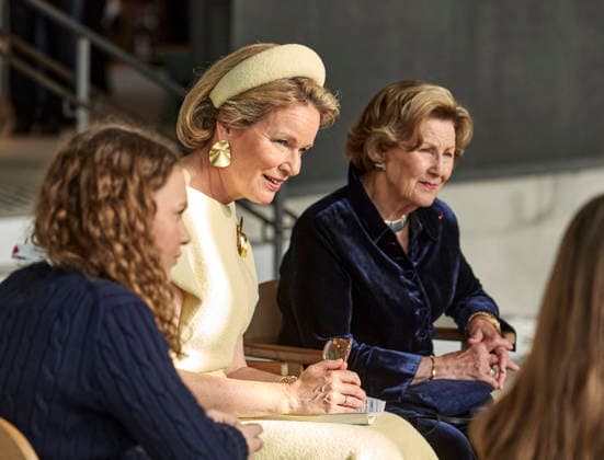 Belgian Royal Couple Visits Norway - Day 2 Queen Mathilde and King Philippe of Belgium visited An interactive seminar in the Oslo library, on enhancing children’s reading skills and Queen Sonja and Prince Haakon in Olso, Norway on March 25, 2026, during the second day of the official visit in Norway. Photo by Olivier Polet ABACAPRESS.COM Oslo Norway  Copyright: xPoletxOlivier ABACAx