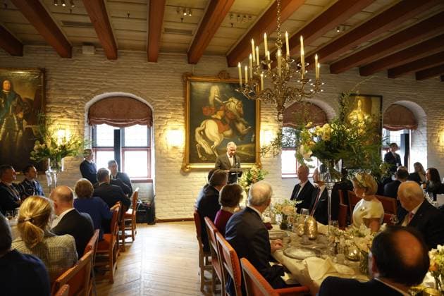 King Philippe - Filip of Belgium delivers a speech at at the lunch at the Akershus Fortress castle, in Oslo, on day two of the official state visit of the Belgian royal couple to Norway, on Wednesday 25 March 2026. Belgian monarchs are on an official state visit to Norway from 24 to 26 March 2026.  POOLxOLIVIERxPOLET 168887465
