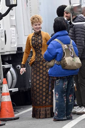 **EXCLUSIVE ALL ROUNDER** **VIDEO AVAILABLE** EXCLUSIVE Cynthia Nixon and Dennis Haysbert are seen in costume on the set of HBO™s ˜The Gilded Age™. This is the first time Haysbert has been spotted filming the period drama since it was announced he has joined the fourth season playing Dr Reginald Harris Featuring: Cynthia Nixon Where: New York City, New York, United States When: 25 Mar 2026 Credit: Elder Ordonez INSTARimages EDITORIAL USE ONLY. NOT FOR USE BY NEWSPAPERS BASED IN THE UK. Copyright: xx instar55579807