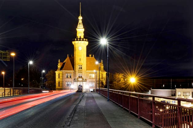 Old Port Authority Dortmund at Night, Germany, North Rhine Westphalia, Ruhr area, Dortmund The Old Port Authority Building in Dortmund AT night, Germany, North Rhine Westphalia, Ruhr Area, Dortmund BLWS744815 Copyright: xblickwinkel D.xMaehrmannx