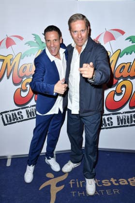 Harald Reitinger and Hinnerk Baumgarten at the musical premiere Malle Ole at the FIRST STAGE Theater in Hamburg on 25 03 2026