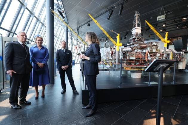 King Philippe - Filip, Queen Mathilde of Belgium and Crown Prince Haakon Magnus of Norway visit the Petroleum museum in Stavanger, on day three of the official state visit of the Belgian royal couple to Norway, on Thursday 26 March 2026. Belgian monarchs are on an official state visit to Norway from 24 to 26 March 2026.  BENOITxDOPPAGNE 168931342